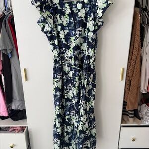 a new day Navy and Green Floral Maxi Dress